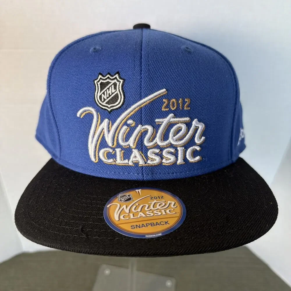 NHL Winter Classic 2012 Reebok Snapback Hat Cap Blue Black 100% Wool